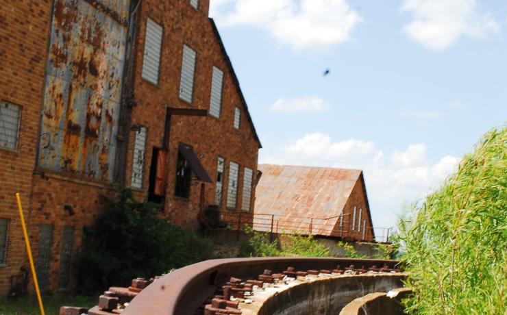 Industrial mining buildings at Missouri Mines State Historic Site